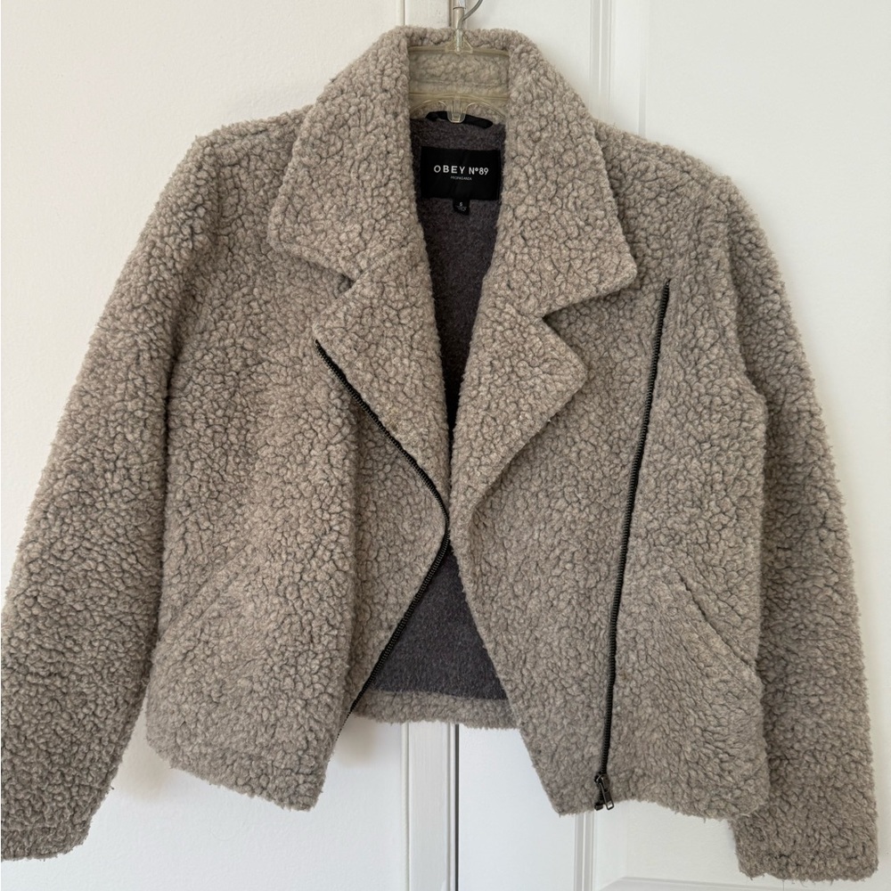 Obey Gray Teddy Jacket Classic Style